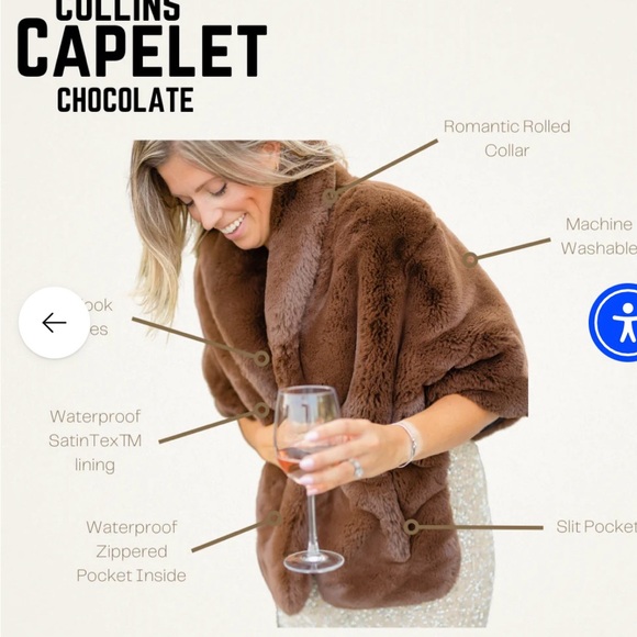 Prettyrugged women’s brown faux fur capelet (one size) - reversible! NWOT - Picture 3 of 9